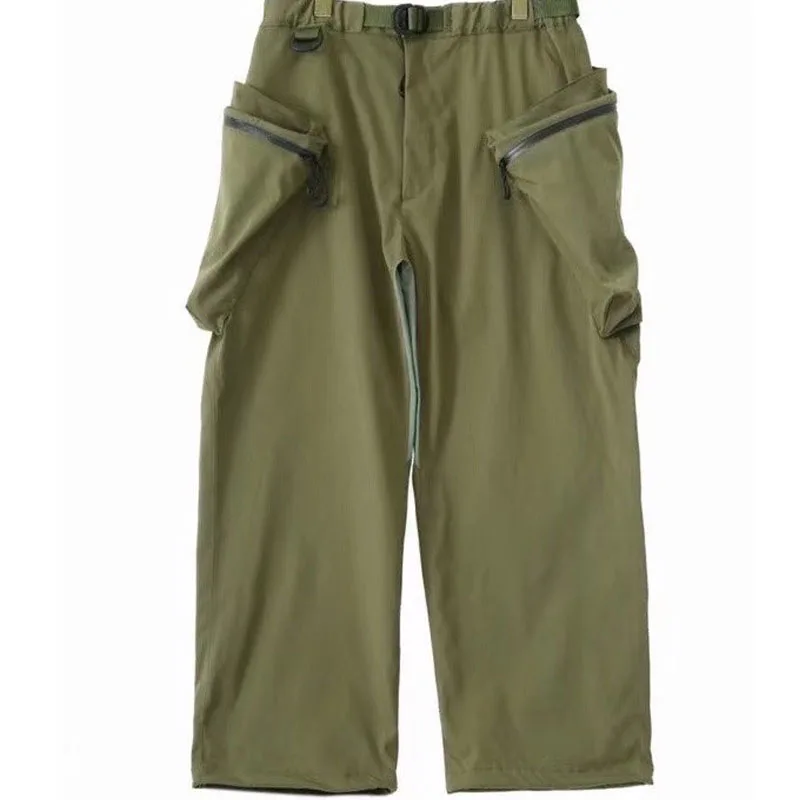 New Arrival Japanese 22ss Waterproof Big Pocket Pants Outdoor Men's Military Green Spring and Summer Popular Trousers