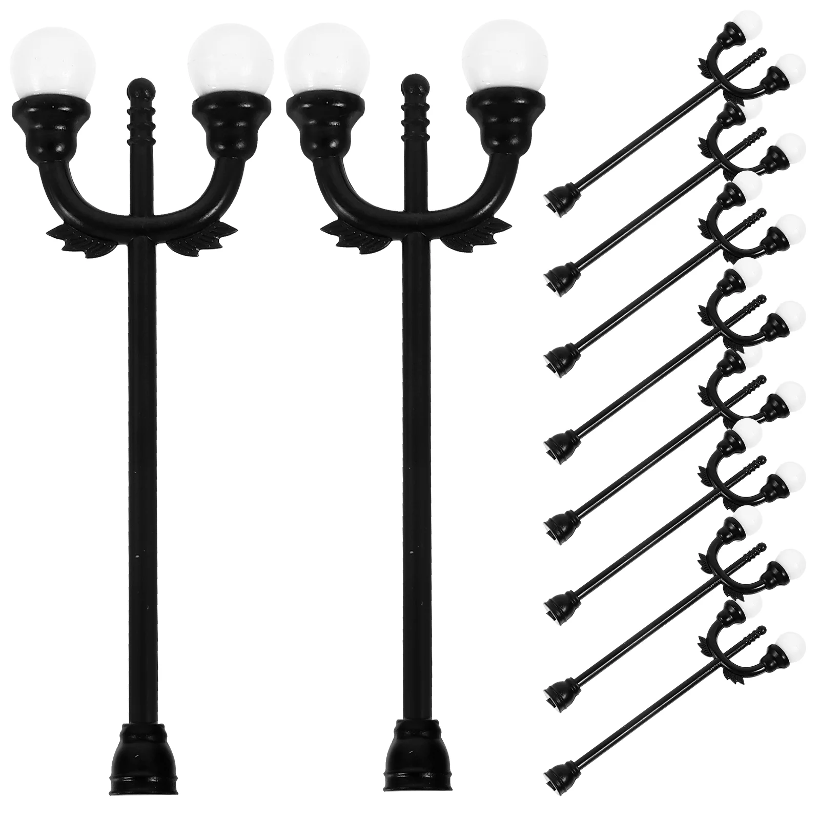 

12pcs Mini House Street Light Models Decorative Street Light Models Miniature Street Lamps