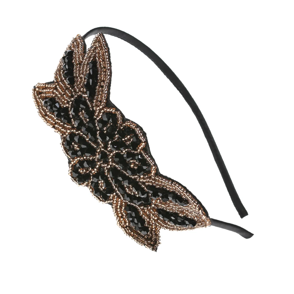 

Party Headdress Hair Hoop Accessories Prom Headwear Gatsby Headpiece Women Beads Headgear Braid