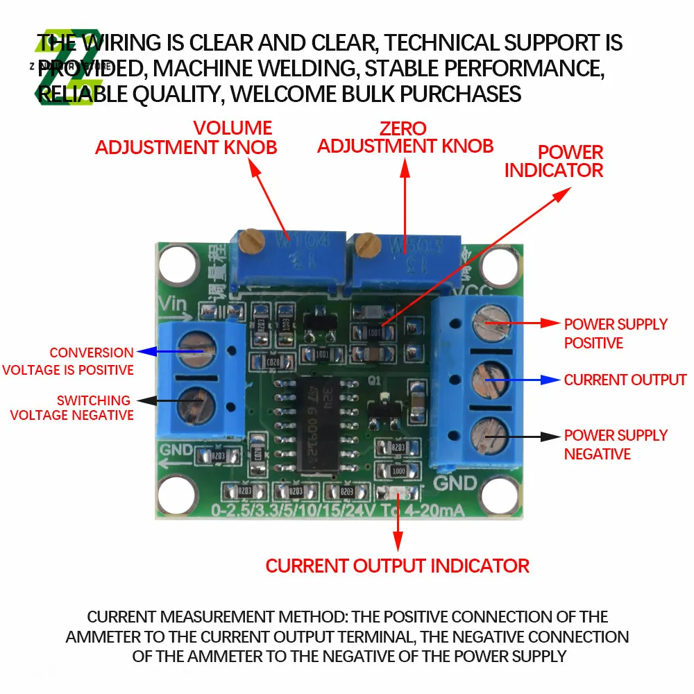 

0-2.5V/3.3V/5V/10V/15V/24V to 4-20mA Voltage to Current Converter Signal Conversion Module 4-20mA Transmitter