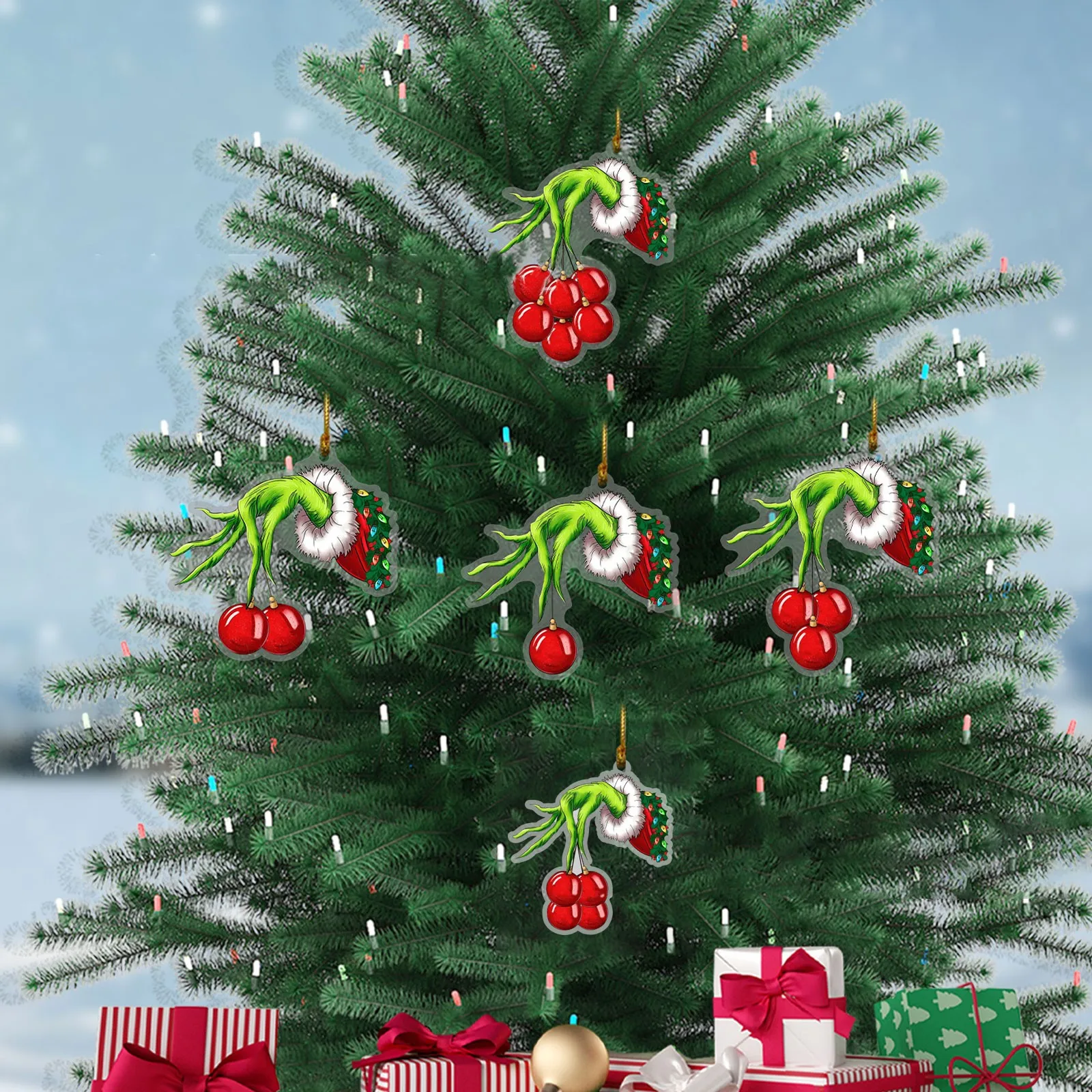 2d акриловая подвеска для рождественской елки ручной работы автомобиля