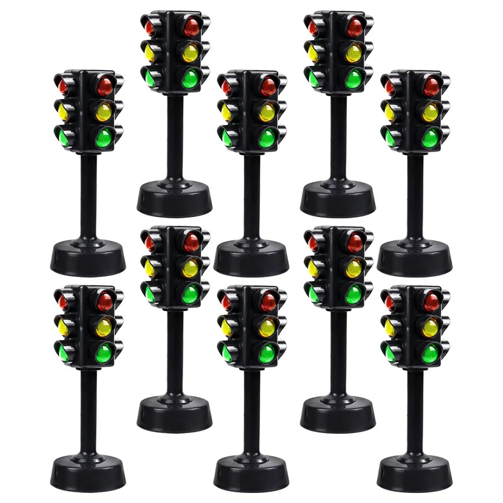 

12 Pcs Traffic Light Model Puzzle Toys Signs Pretend Play Crosswalk Signal Models Kids Toddler Abs Simulation Child Plaything