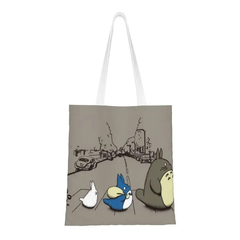 

Studio Ghibli Anime My Neighbor Totoro Groceries Shopping Bag Print Canvas Shopper Tote Shoulder Bags Hayao Miyazaki Handbag