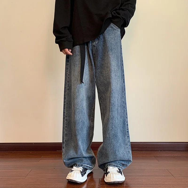Hip Hop Baggy Jeans for Men Spring Autumn Fashion Denim Trousers Vintage Casual Stright Pants Oversized Bottoms Male Y2K Clothes