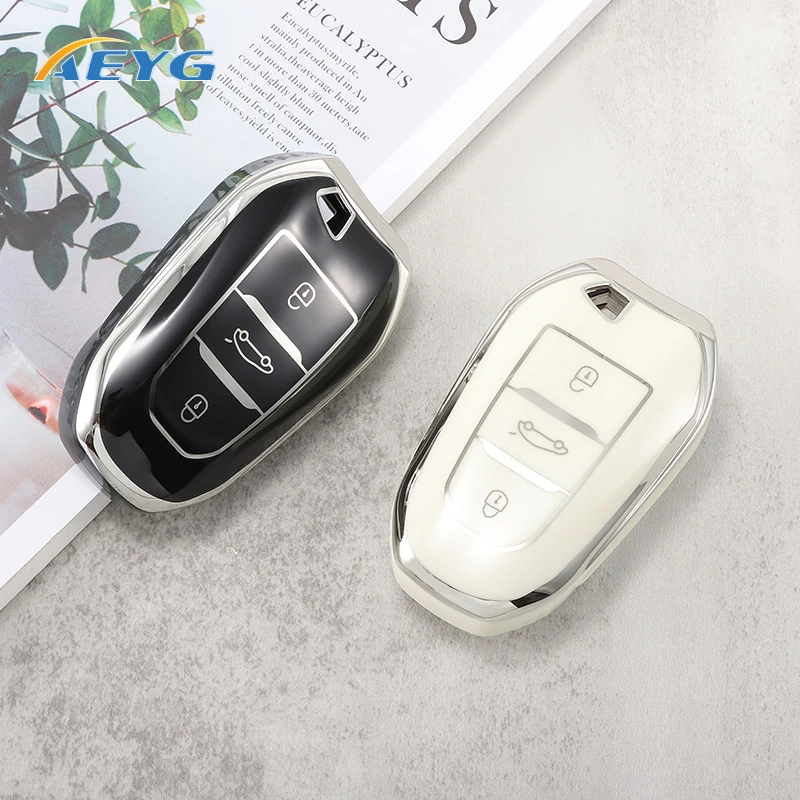 

Soft Car Remote Key Case Cover Fob For Peugeot 2008 3008 308 408 508 4008 5008 For Citroen C4 C6 C3-XR Holder Shell Accessories