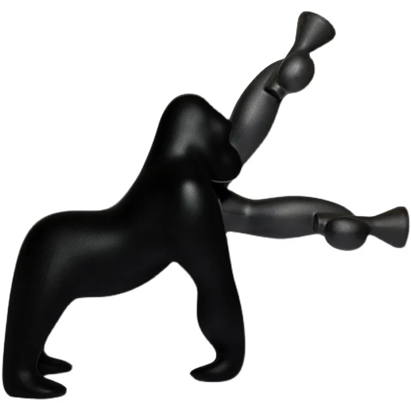 

Современная модная полимерная черная декоративная настольная лампа Gorilla в виде животного для гостиной и офиса
