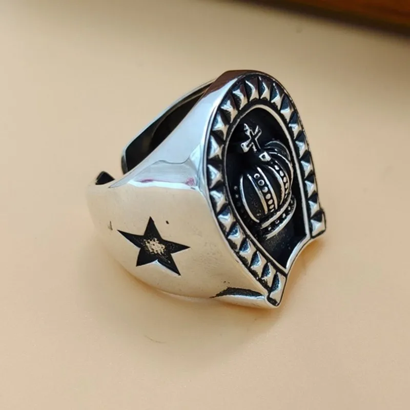 Кольцо BOCAI из стерлингового серебра S925 в стиле ретро властное панк-кольцо с