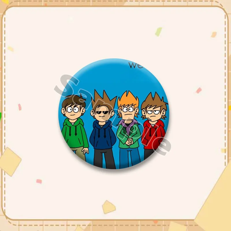 Фото Забавные значки-броши E-Eddsworld с Тордом Эддом (мем), мультяшные значки для сумок, обуви, головных уборов, аксессуары, украшения, игрушки, подарки №5