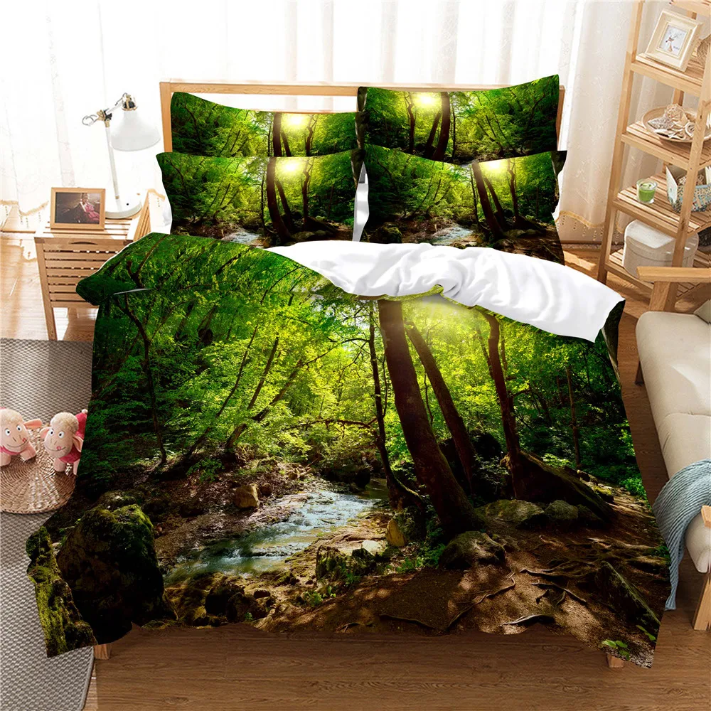 

3D Forest Bedding Set Queen Bedding Duvet Cover Set Bedding Set Bed Cover Cotton Queen Bedroom Bed Cover Set Bed Set Bedding