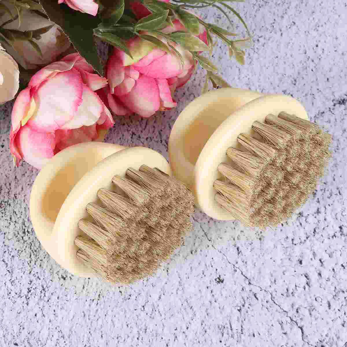 

2pcs Beard Brushes Round Shape Beard Brush Mustache Brush Handle Beard Brushes for Men Beard Styling