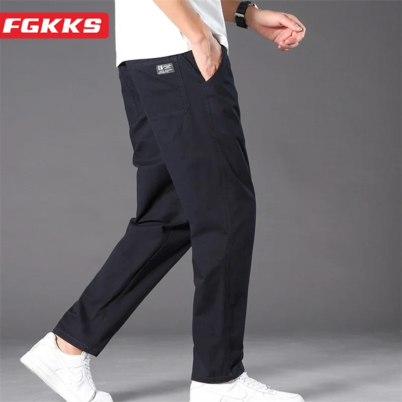 

FGKKS 2023 мужские комбинезоны из хлопка в стиле ретро, повседневные штаны высокого качества, хит продаж, модные тонкие мужские комбинезоны