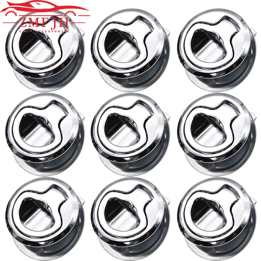 

A 1/3/6/9PCS Silver Marine Boat Stainless Steel Flush Pull Locker Hatch Latch Lift Handle for RV Yacht Marine Deck Hatch Locking