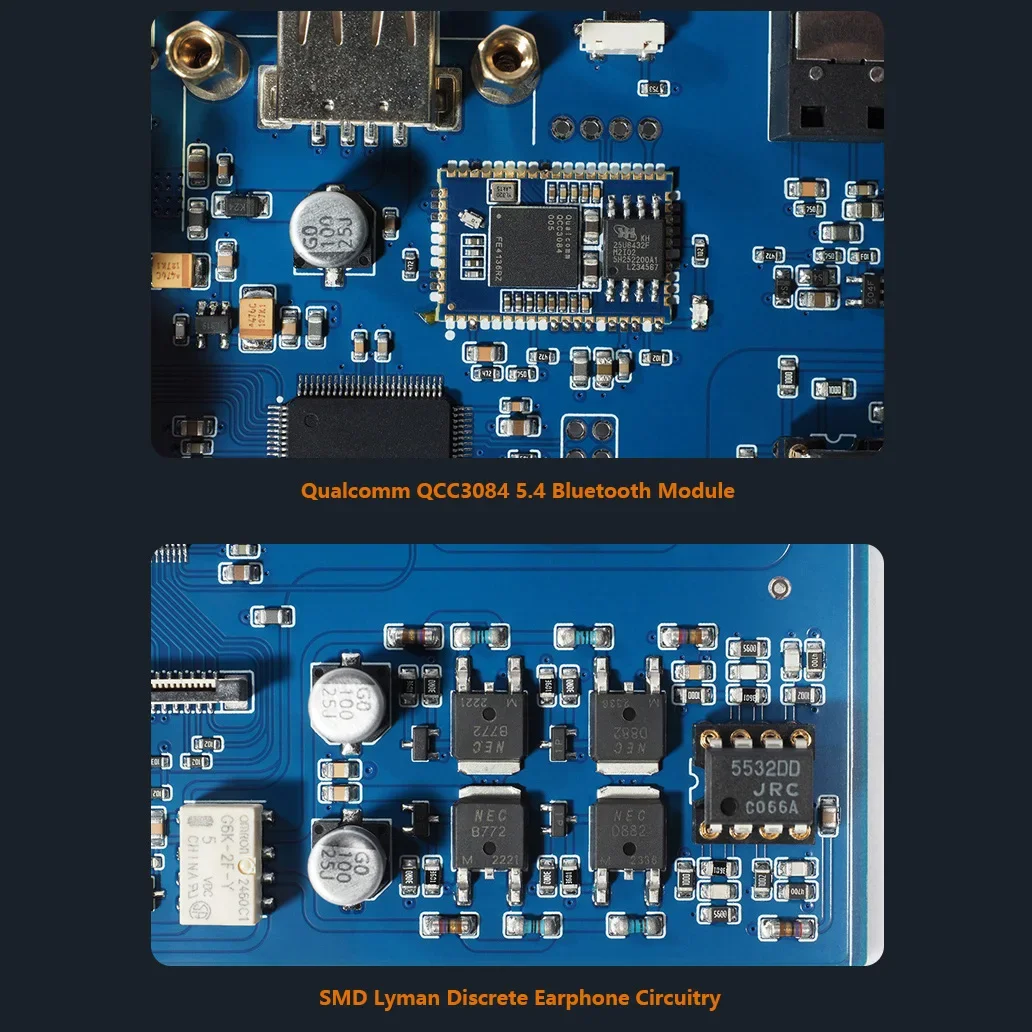 Фото Двойной аудиодекодер PCM1794 Hi-Fi DSD256 384K/24 бит без потерь Bluetooth 5,4 QCC3084 Amanero USB коаксиальный оптический Hi-Fi музыкальный плеер №3