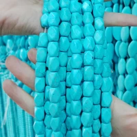 natural stone blue faceted oval beads high quality 8 15mm natural stone cut octagonal beads for fashion making bracelet jewelry