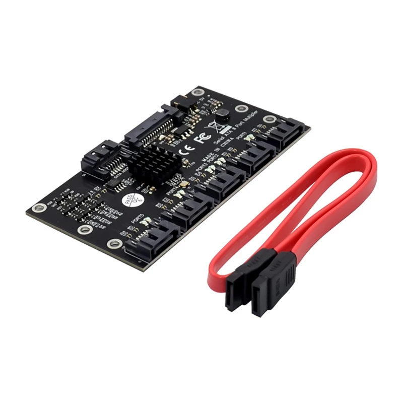 

SATA 1 To 5 Hard Drive Adapter Card JMB575 SATA-III Port Multiplier Expansion Card Supports SATA3.0 Expansion SATA Cable