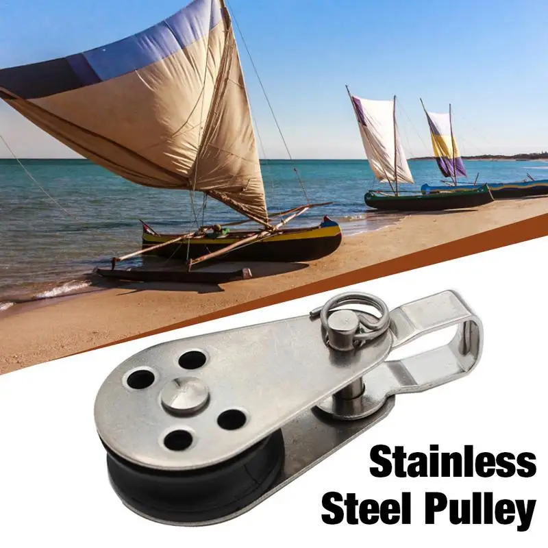 

316 Stainless Steel Marine Grade Kayak Canoe Pulley Reduce Load Flexible Pulley Boat Accessories
