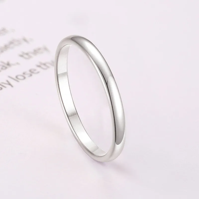 Кольцо с широким хвостом 2 мм для женщин и девочек пара из нержавеющей стали