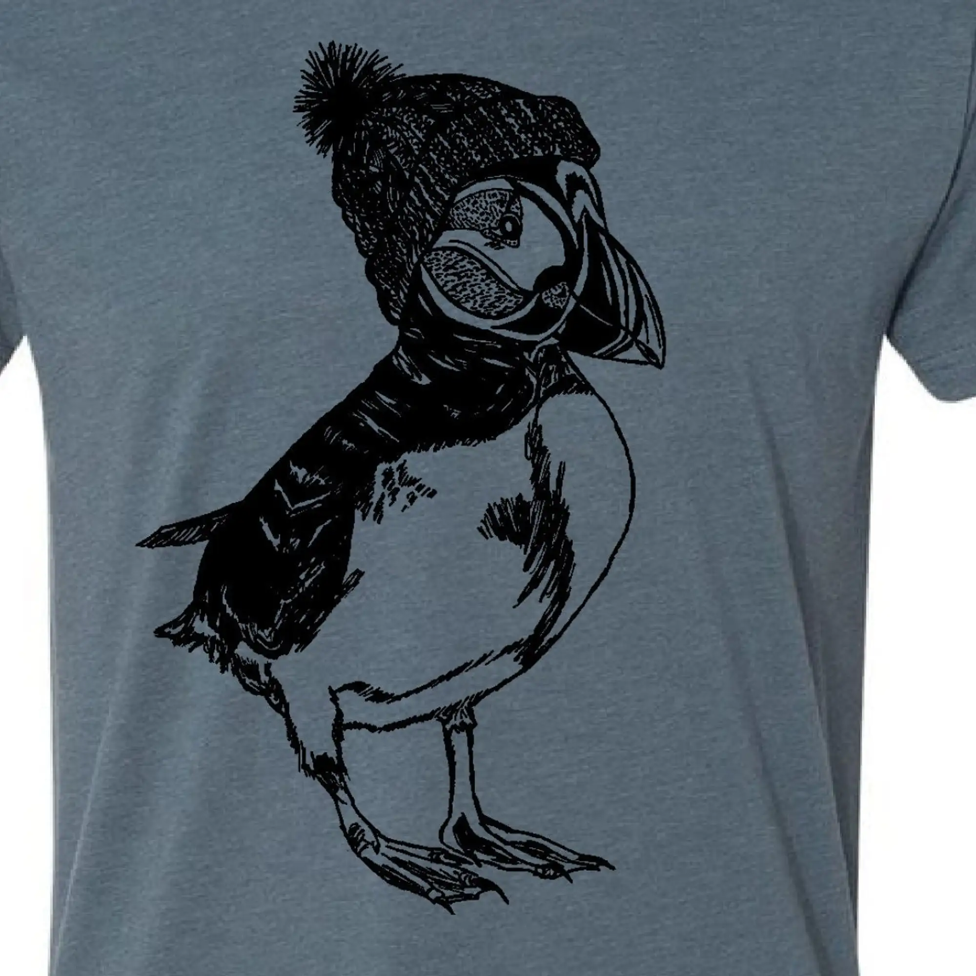 Футболка Puffin a Toque, Мужская футболка унисекс, зимняя Рождественская футболка с изображением животного, зимняя Милая Мужская футболка с шапкой, футболка унисекс Boyfrie