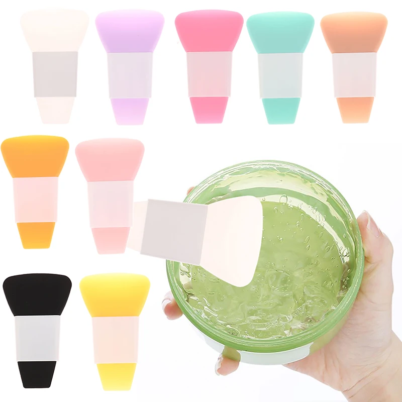 

Silicone Double Head Facial Mask Brush Short Handle Apply Mud Film Facial Mask Essential Oil Applicator