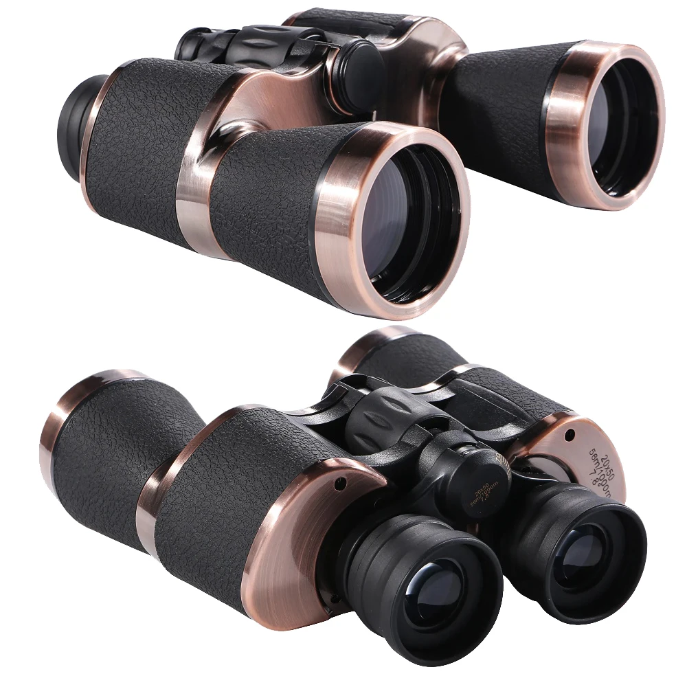 

20X50 Portable BAK4 FMC 20X Optics HD Binoculars Anti-slip Copper Material Binocular Telescope for Hunting Camping Travel
