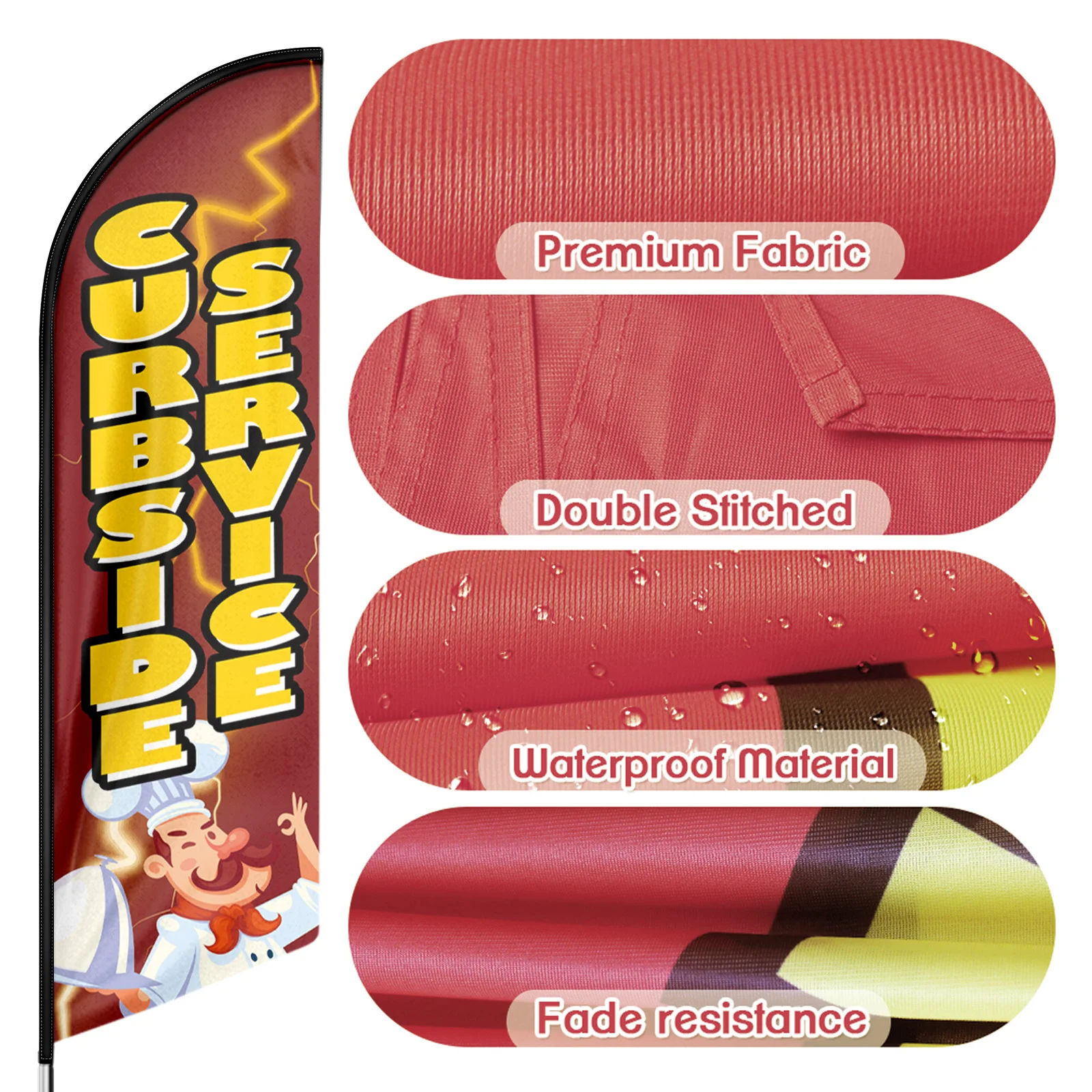 Уличный печатный баннер для сервиса Curbside декоративный дисплей индивидуальный