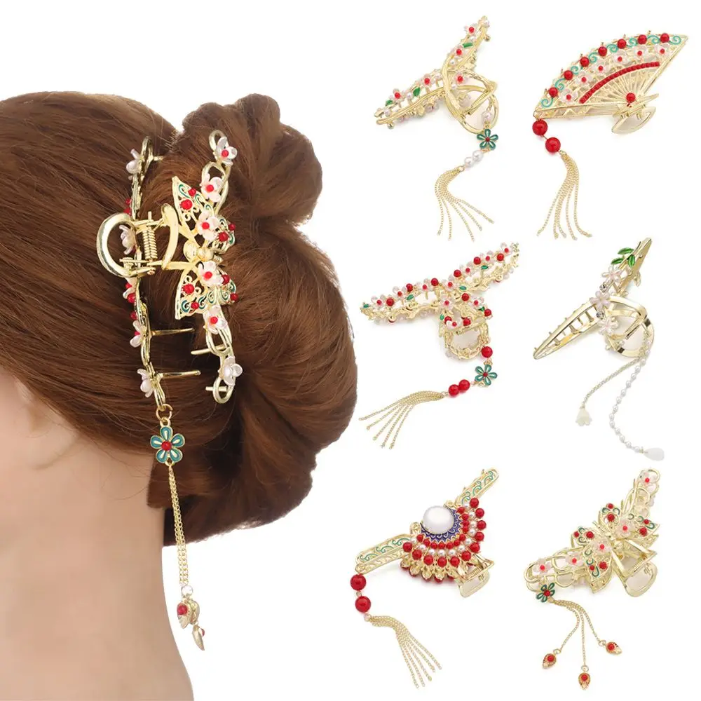 

Metal Hairgrip Styling Tools Headwear Rhinestones Hollow Out Barrettes Tassel Hair Clips Pearl Hair Claw Bow Hairpins