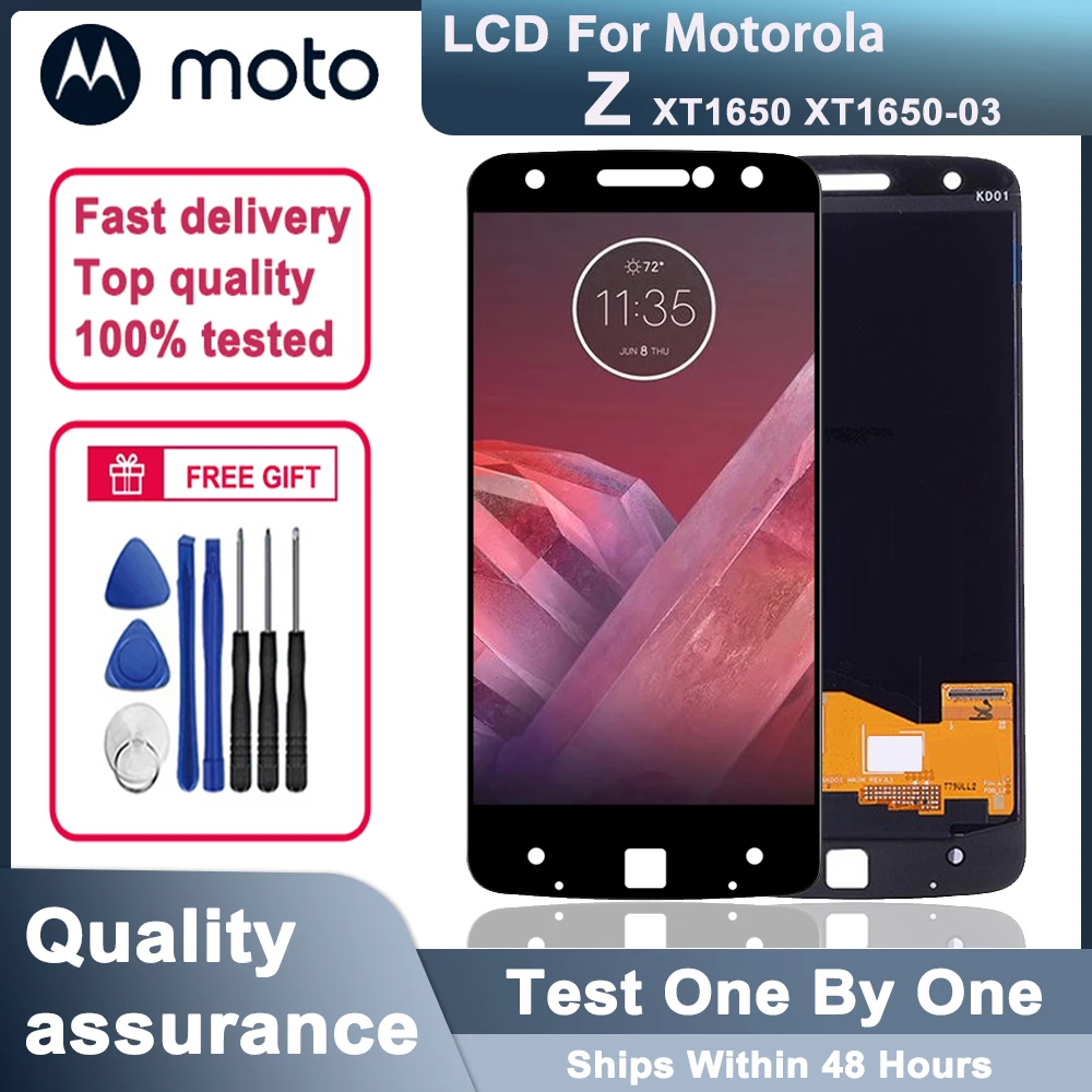 Оригинальный ЖК-дисплей 5,5 дюйма для Motorola MOTO Z XT1650 XT1650-03, ЖК-дисплей с сенсорным экраном и дигитайзером в сборе для Moto Z Droid, ЖК-дисплей