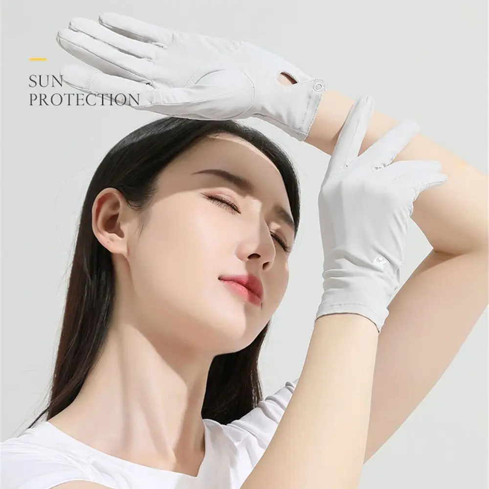 

Fashion Summer Sunscreen Thin Ice Silk Gloves Mittens Sun Protection Gloves Anti-UV Gloves