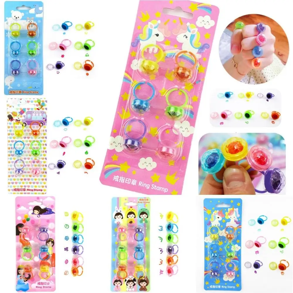 

Self Inking Diamond Rings Ink Seal Multifunctional Ring Stamps Various Diamond Rings DIY Kids Toys
