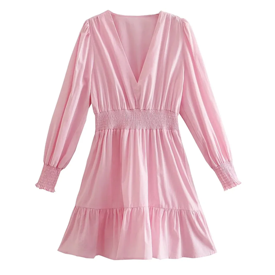 

Женское мини-платье с V-образным вырезом