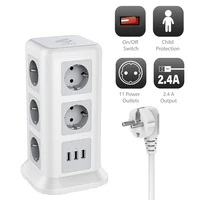 2022 power strip vertical surge protection 11 sockets 3 usb ports 6 5ft2m extension cable for household appliances