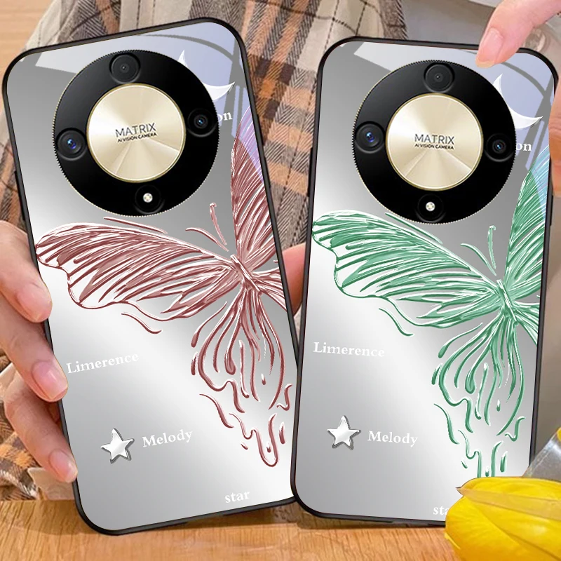 Металлическая бабочка для Honor Magic 6 50 70 90 Lite X7b 200 Pro nova 10 Nova 5T X6 P30 Pura Чехол телефона из
