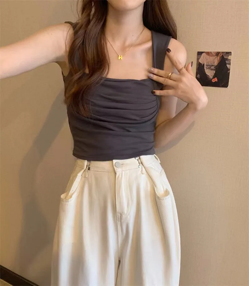 Весна и лето 2024 дизайн Sense сладкий пряный верхняя одежда женская майка без