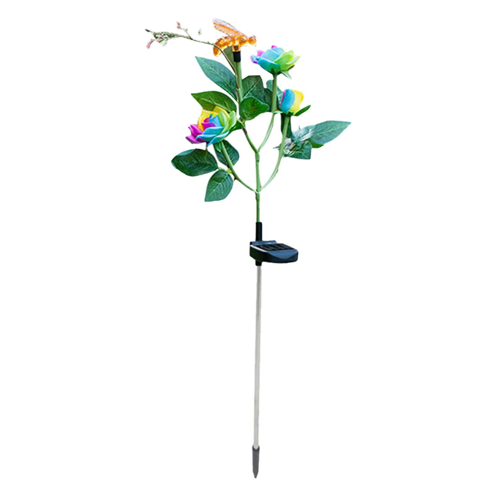 

Party Home Colorful Solar Powered Flower Light Ornament 4LED Garden Decor Yard Stake Lamp Pathway Holiday Outdoor Waterproof