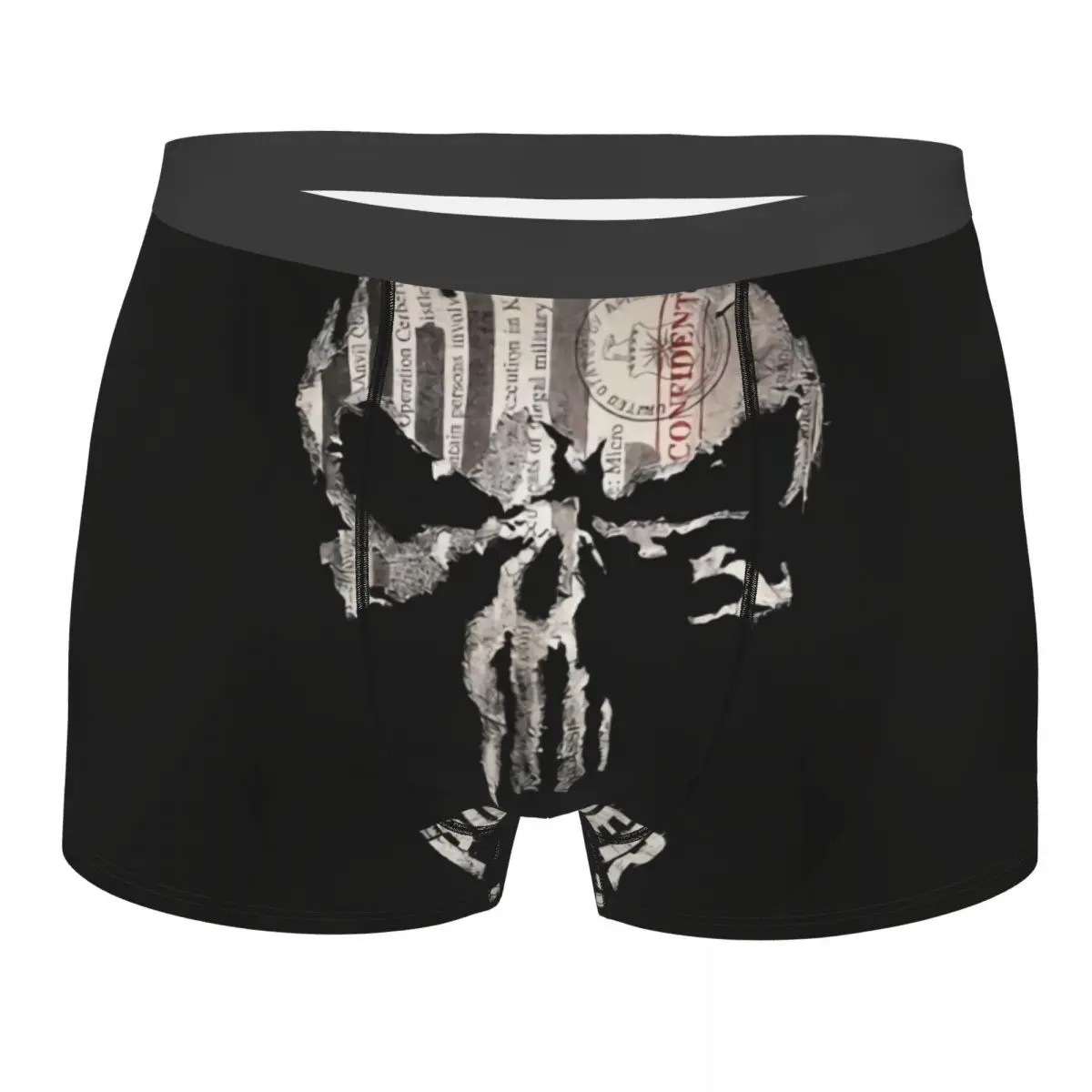 

Cool Skeleton Skull Heavy Metal Punishers Boxers Shorts Underpants Men's Comfortable Briefs Underwear