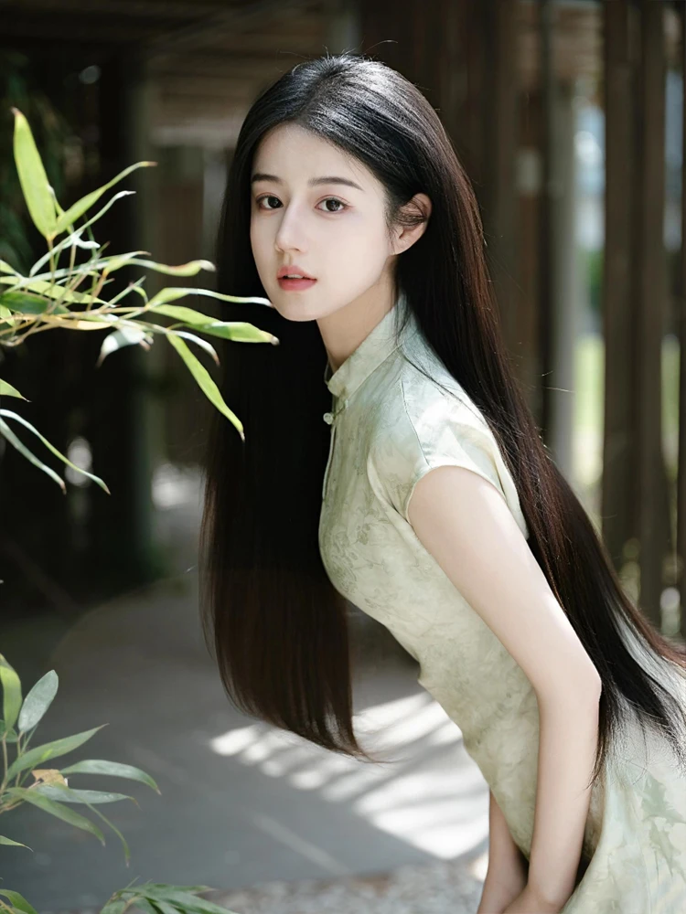 Благородное и элегантное зеленое Новое китайское улучшенное платье Sle новинка 2024