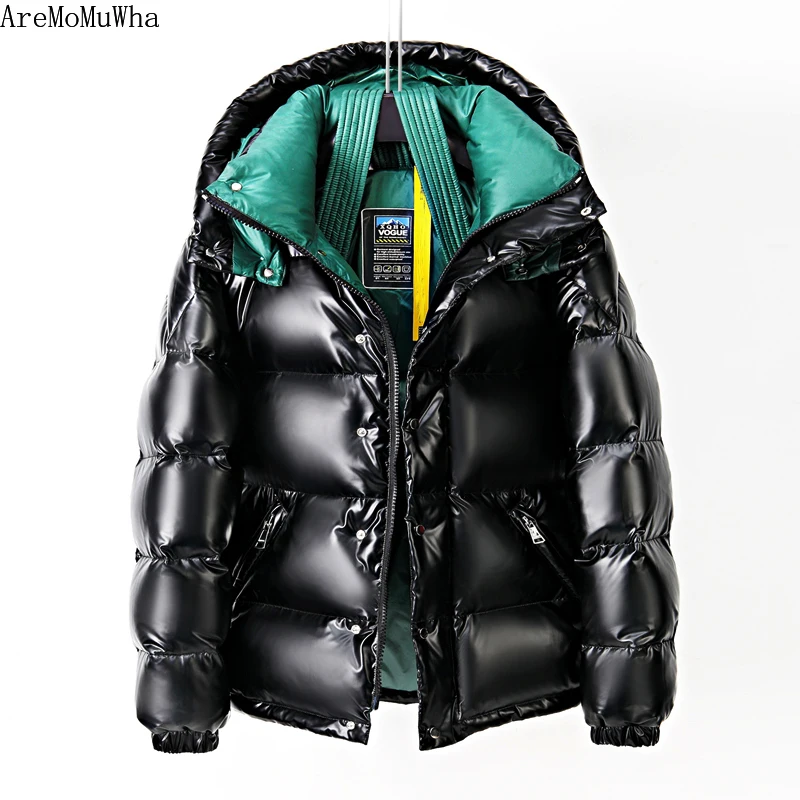 Mens Jacket Parka 90% White Down Jacket for Men Women Fashion Bright Hooded -30 Degrees Warm Down Jackets Couples Winter Coats