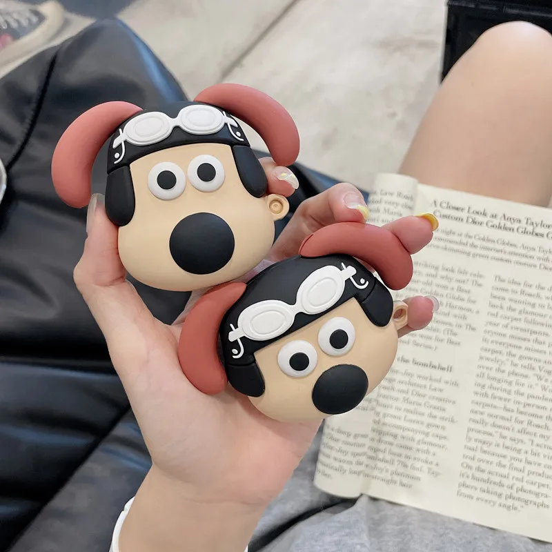

New Cute Cartoon pilot dog 3D Silicone Case for Apple Airpods 1 2 Pro charging case for 2021 New Airpods 3rd Headphone Cases