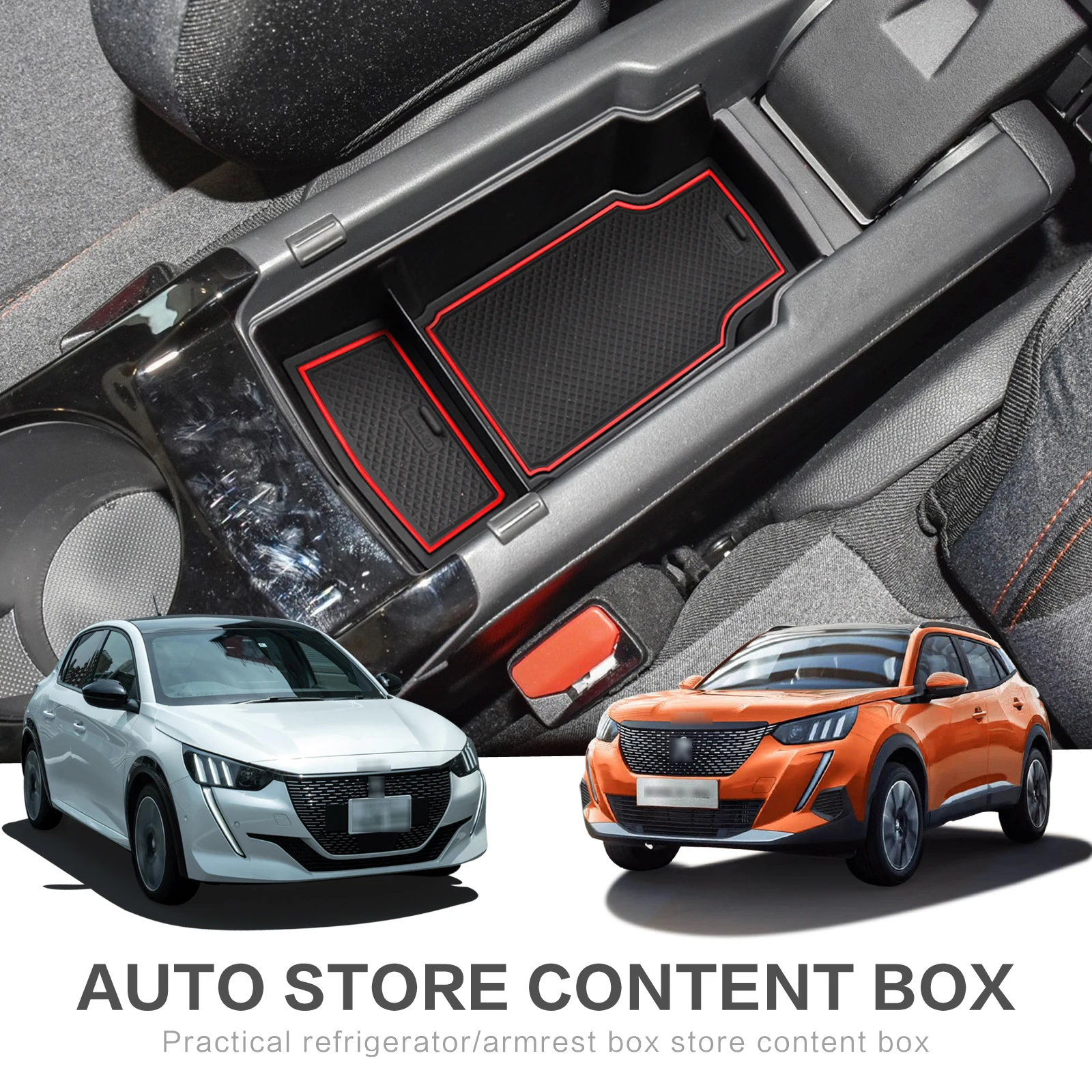 Armrest Box Storage For Peugeot 208 e-208 2019 -2022 2021 E208 2008 GT E2008 e-2008 Accessories Center Console Tray Organizers