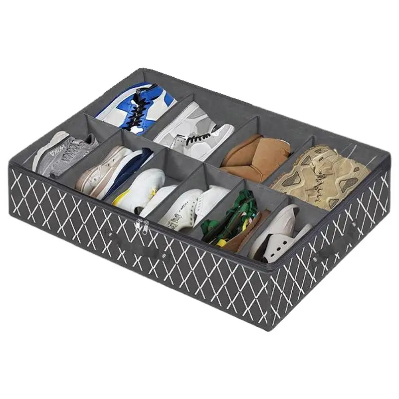 

Under Bed Shoe Storage Non Woven Underbed Shoe Organizer Shoes Container Box With Clear Cover See Through Window Storage Bag