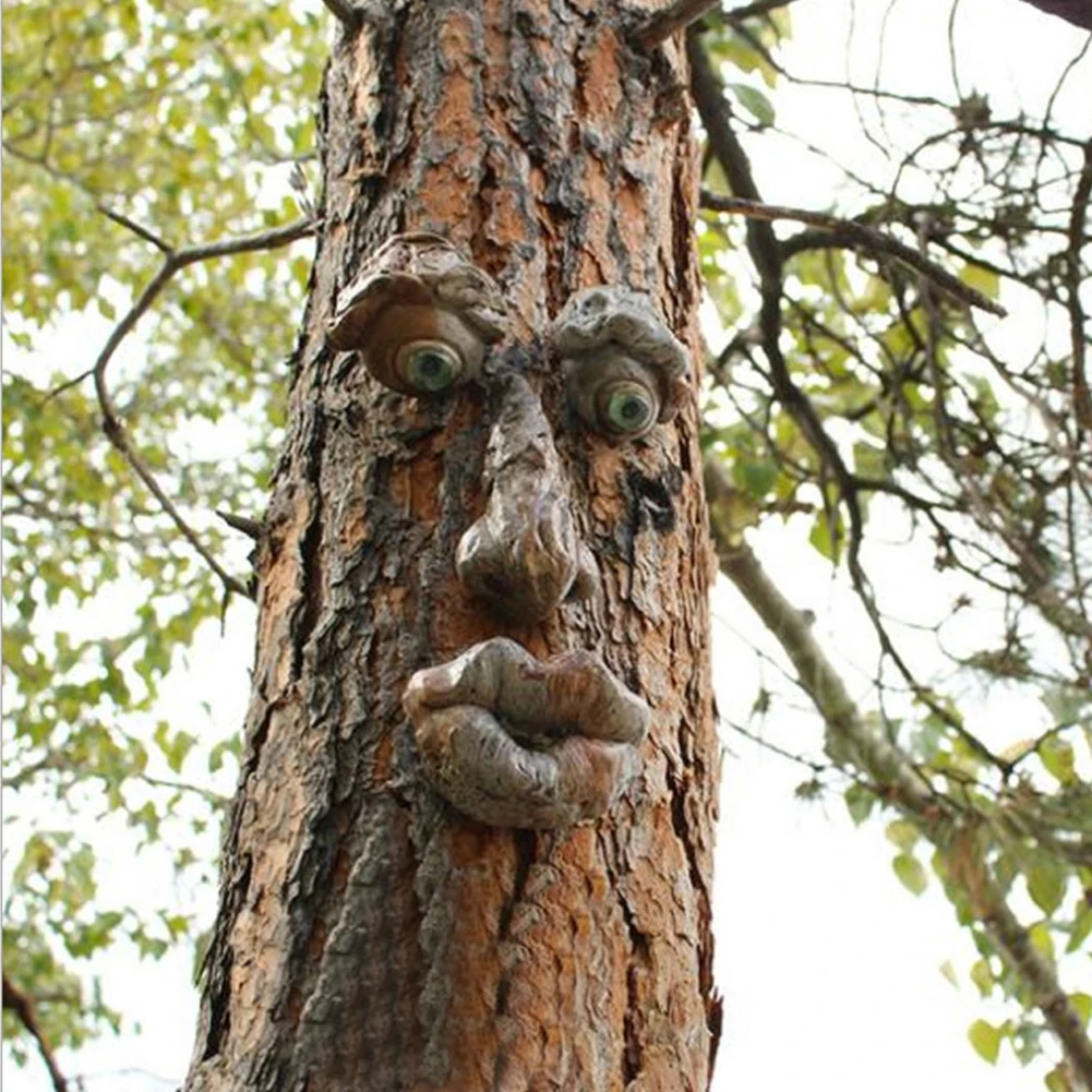 Funny Old Man Tree Face Hugger Garden Art Outdoor Tree Amusing Old Man Face Sculpture Whimsical Tree Face Garden Decoration