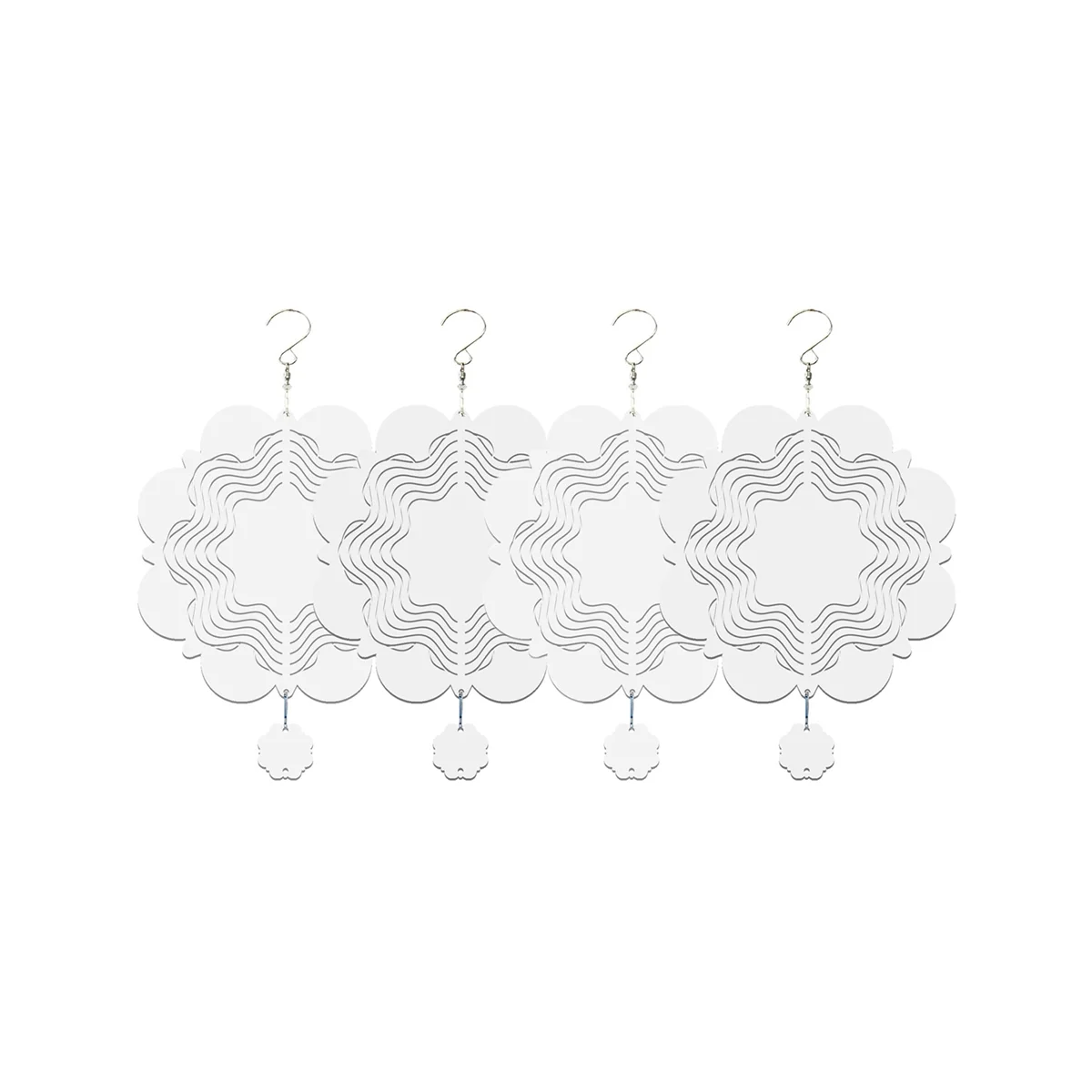 

4Pcs 8 Inch Sublimation Wind Spinner Blank Sublimation Blanks Wind Sculpture Hanging Ornament for Yard Garden Decoration