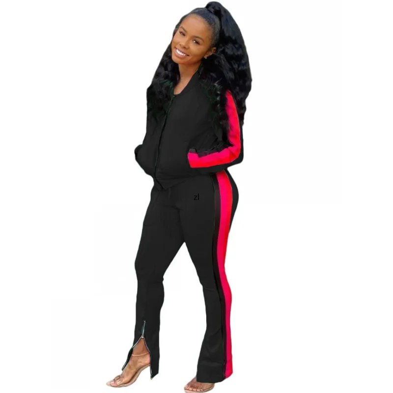 

African Clothes For Women 2 Piece Set Tops And Pant Suits Spring Autumn New Fashion Splice Casual African Clothing Tracksuit Set