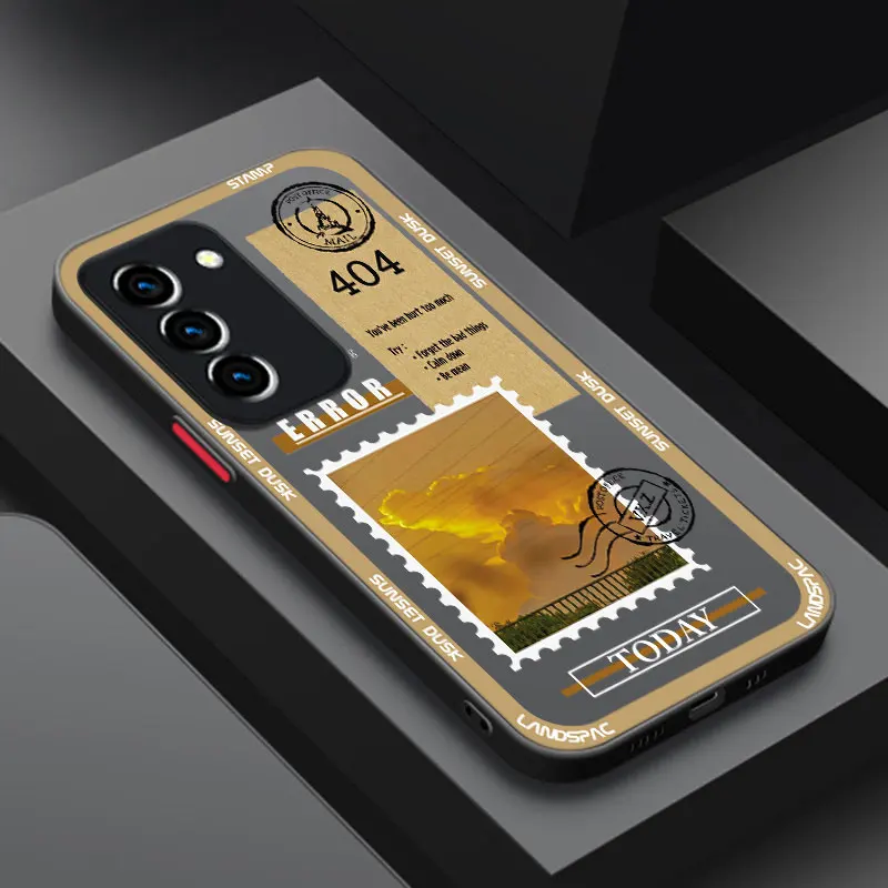 Vintage Stamps Frosted Translucent Phone Case For Samsung Galaxy A03 Core A02 A10 A12 A20 A21 A50 A70 S A01 A04E A05 A11