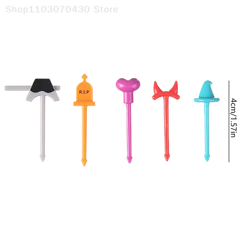 

Новинка, Милая Мини-вилка для фруктов пищевого класса с животными из мультфильмов, украшенная бенто для детей на Хэллоуин