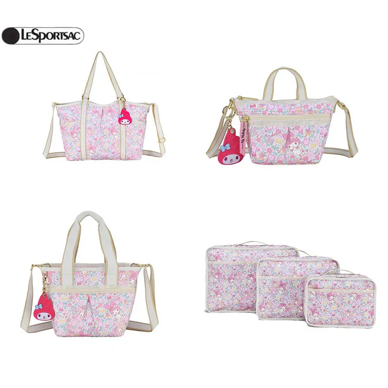

Kawaii Sanrio My Melody Lesportsac, фирменные модели, мультяшная милая сумка через плечо, сумка-тоут, сумка для хранения, сумка на плечо, дорожная сумка