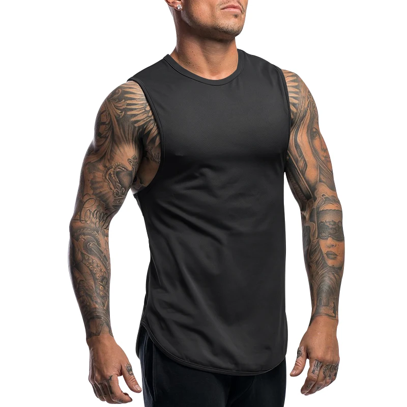 

2023 Summer Fashion Tank Top Trend Sports Fitness Leisure Men's Polyester Fiber Solid Loose Short Sleeve Round Neck Zipper Top M