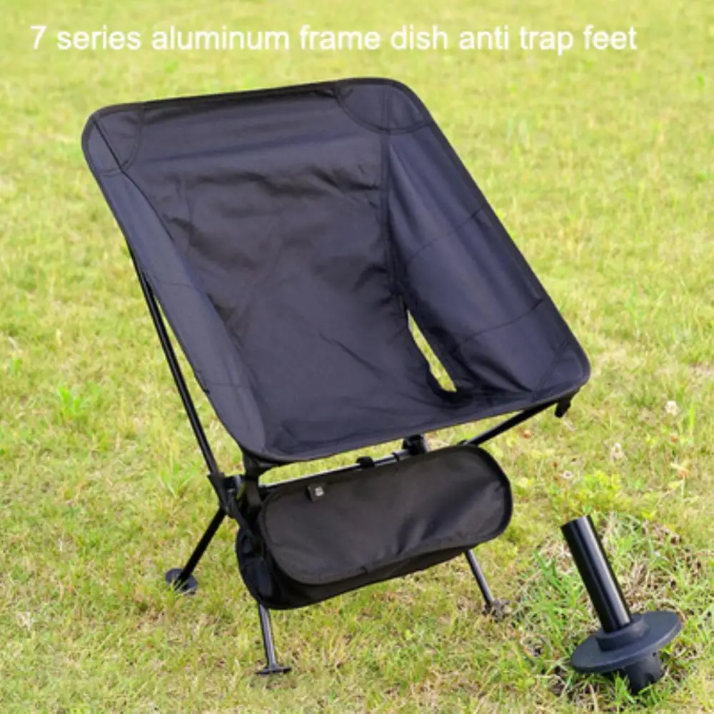 

Black Style Camping Chair With Exclusive Storage Bag Lightweight Fishing Chair Convenient Storage Moon Chair Hiking Beach Chair
