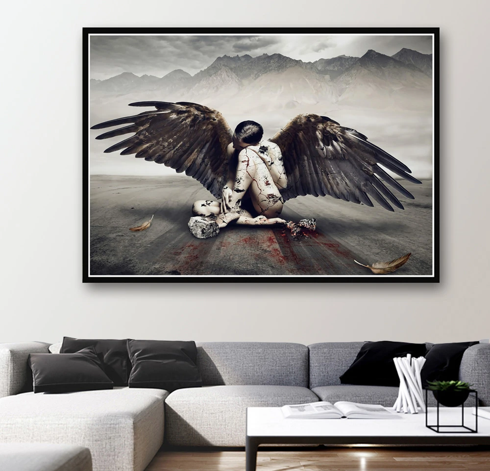 

Картина на холсте «девочка с крыльями орла»