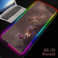 mrgbest fantasy world mouse pad rgb led large mouse pad gamer big mouse mat xxl non slip surface mause pad keyboard desk mat